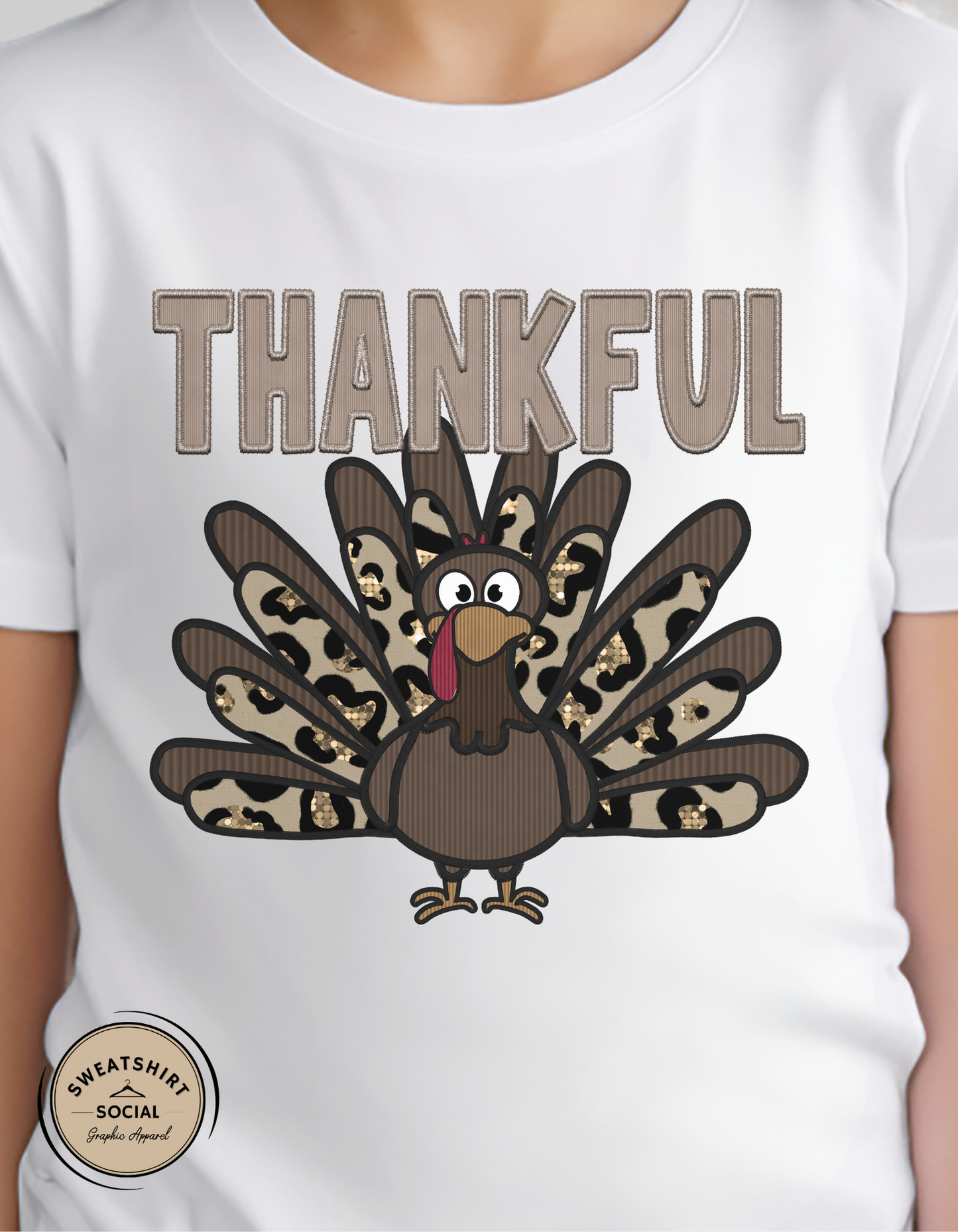 Kids Thankful Turkey Shirt – Leopard & Camo Fall Thanksgiving Tee (Infant, Toddler & Youth)