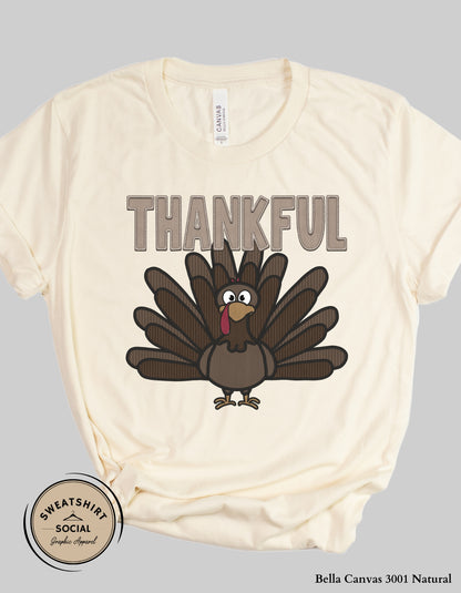 Thankful Turkey Shirt – Classic Fall Thanksgiving Tee (Adult Sizes S–2XL)