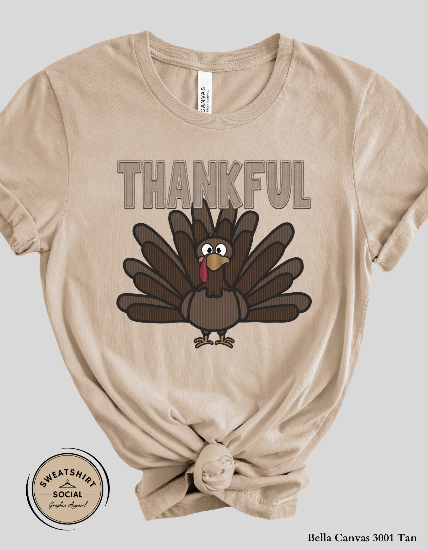 Thankful Turkey Shirt – Classic Fall Thanksgiving Tee (Adult Sizes S–2XL)
