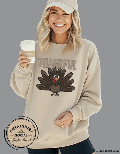 Thankful Turkey Shirt – Classic Fall Thanksgiving Tee (Adult Sizes S–2XL)
