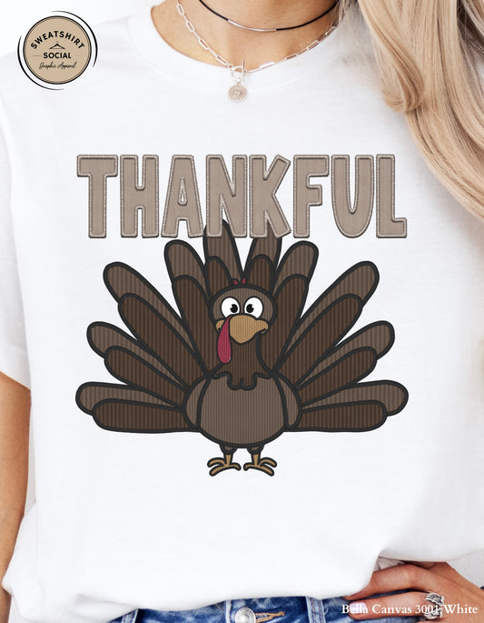 Thankful Turkey Shirt – Classic Fall Thanksgiving Tee (Adult Sizes S–2XL)