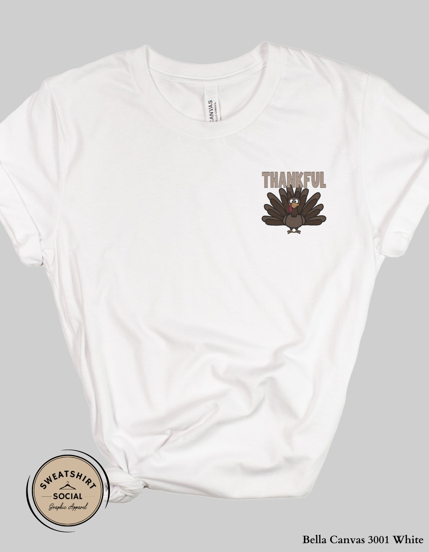 Thankful Turkey Shirt – Classic Fall Thanksgiving Tee (Adult Sizes S–2XL)