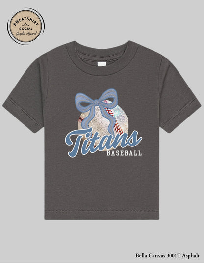 Titans Baseball Tee or Sweatshirt – Blue Bow Spirit Design (Youth Sizes)