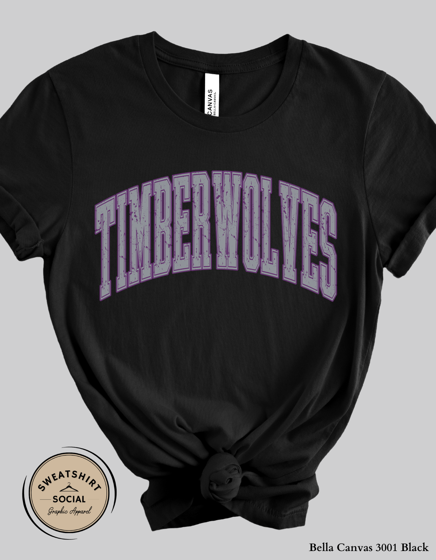 Banks Trail Timberwolves Spirit Shirt – Purple or Gray Arch Design (Adult Sizes S–2XL)