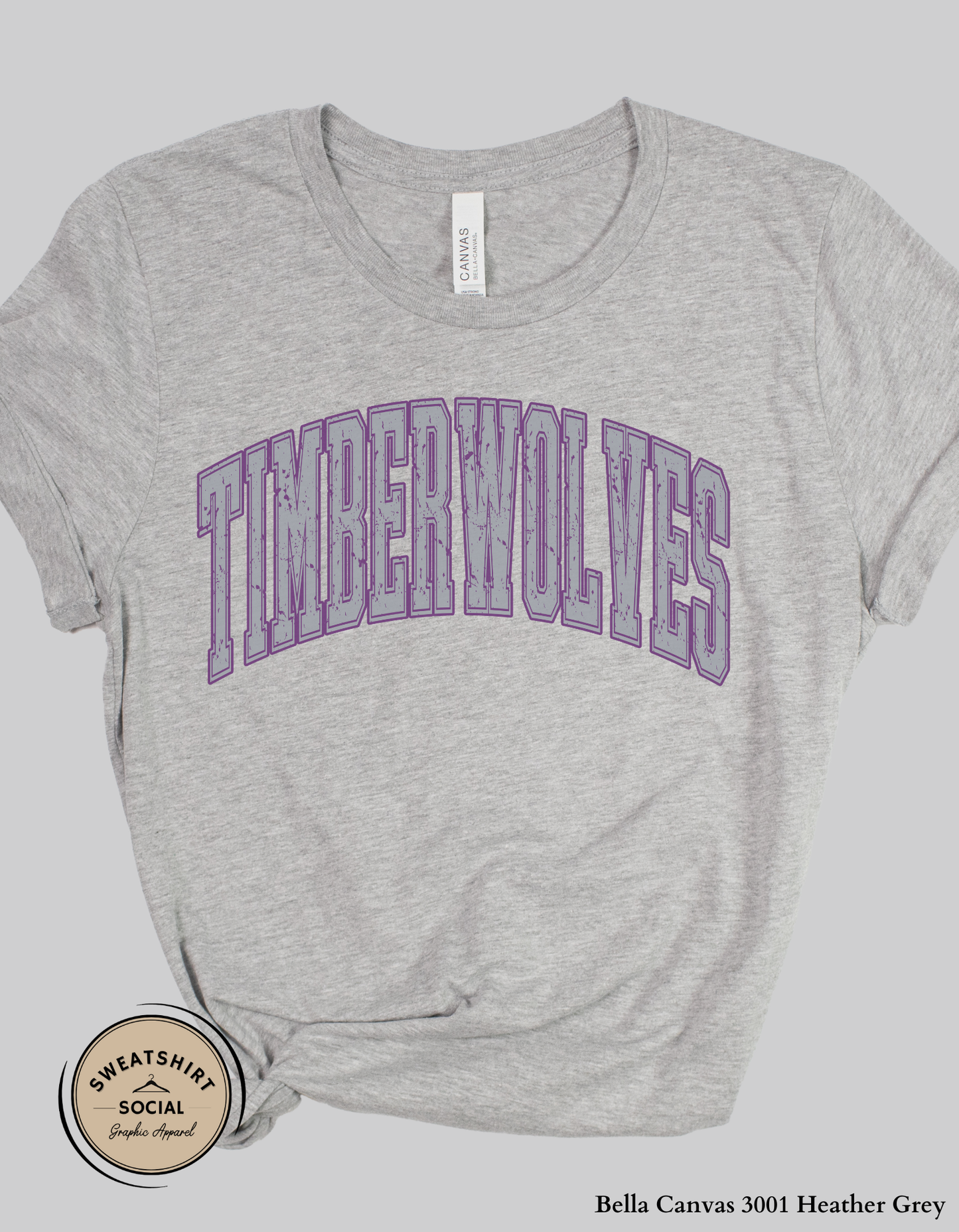 Banks Trail Timberwolves Spirit Shirt – Purple or Gray Arch Design (Adult Sizes S–2XL)