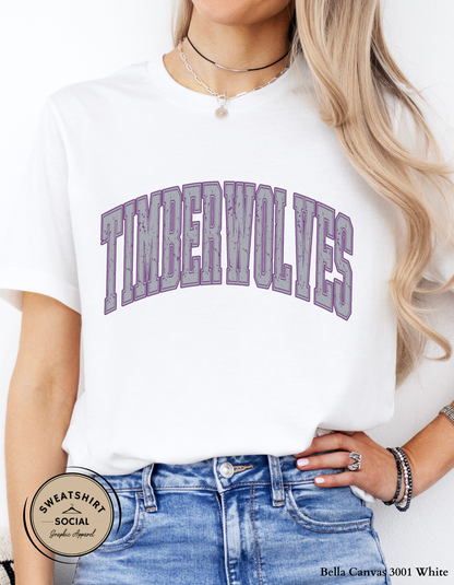 Banks Trail Timberwolves Spirit Shirt – Purple or Gray Arch Design (Adult Sizes S–2XL)