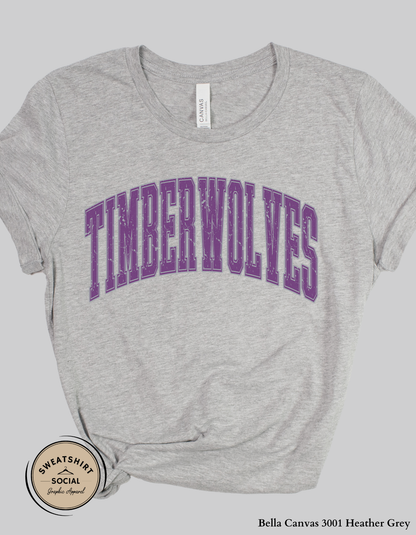 Banks Trail Timberwolves Spirit Shirt – Purple or Gray Arch Design (Adult Sizes S–2XL)