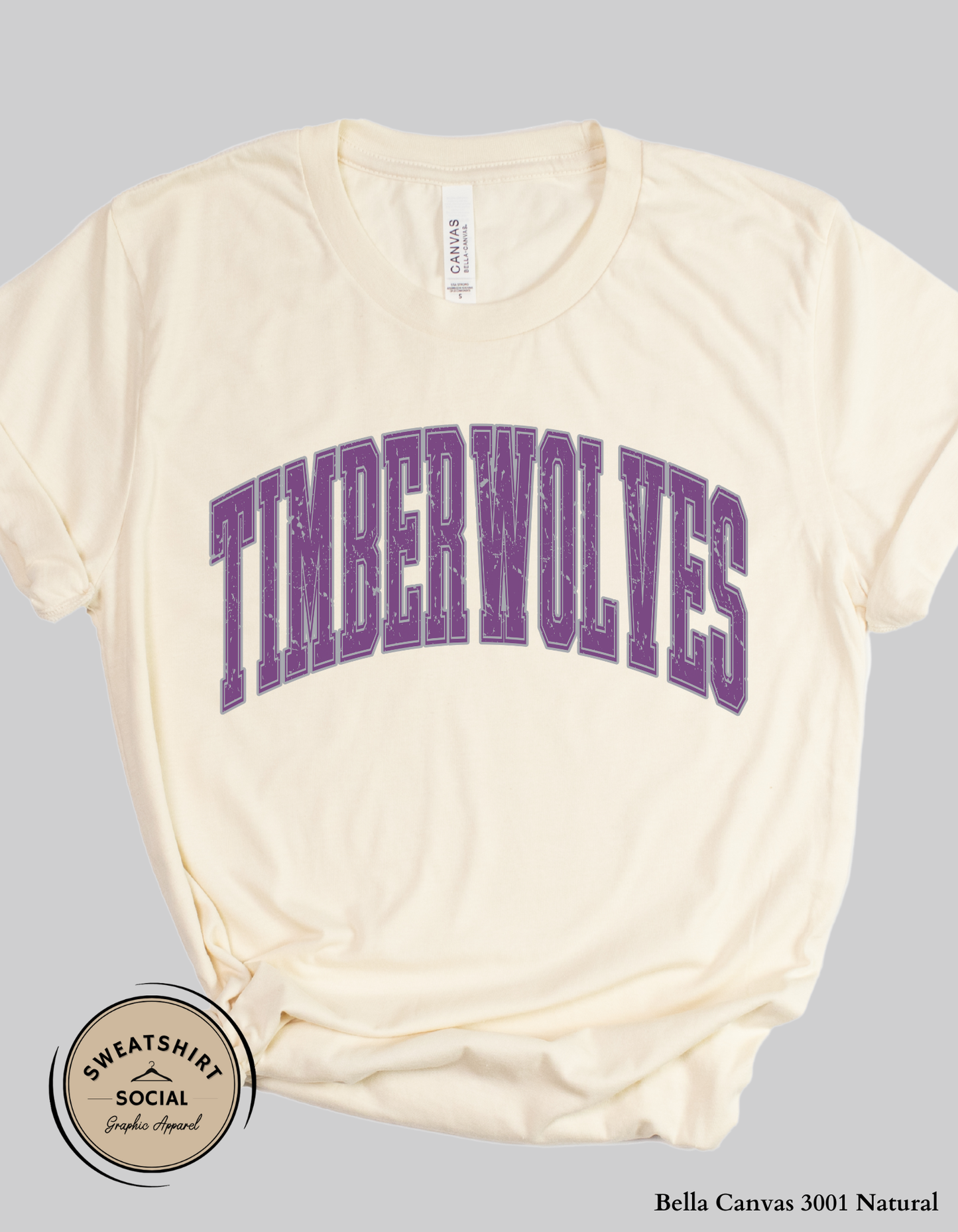 Banks Trail Timberwolves Spirit Shirt – Purple or Gray Arch Design (Adult Sizes S–2XL)