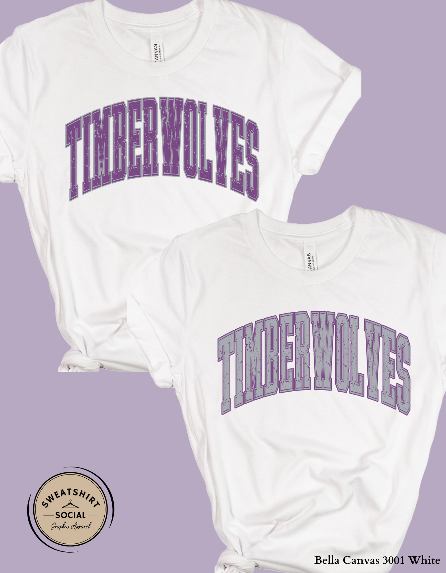 Banks Trail Timberwolves Spirit Shirt – Purple or Gray Arch Design (Adult Sizes S–2XL)