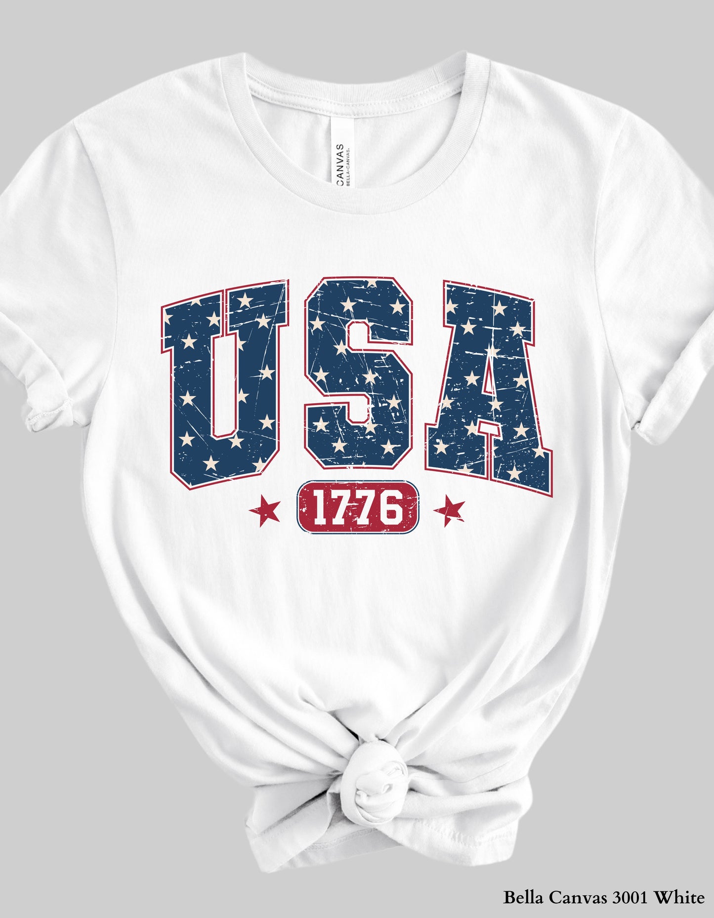 USA 1776 Shirt or Sweatshirt – Unisex 4th of July Patriotic Graphic Tee (Collegiate Star Design) Family Matching