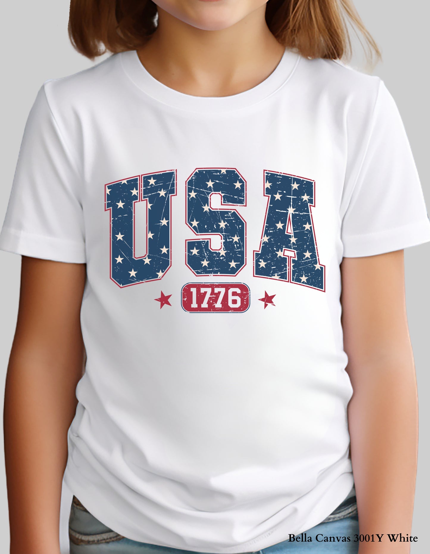 Kids USA 1776 Shirt – 4th of July Patriotic Graphic Tee or Sweatshirt (Family Matching Design)