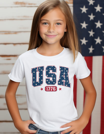 Kids USA 1776 Shirt – 4th of July Patriotic Graphic Tee or Sweatshirt (Family Matching Design)