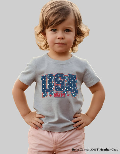 Kids USA 1776 Shirt – 4th of July Patriotic Graphic Tee or Sweatshirt (Family Matching Design)