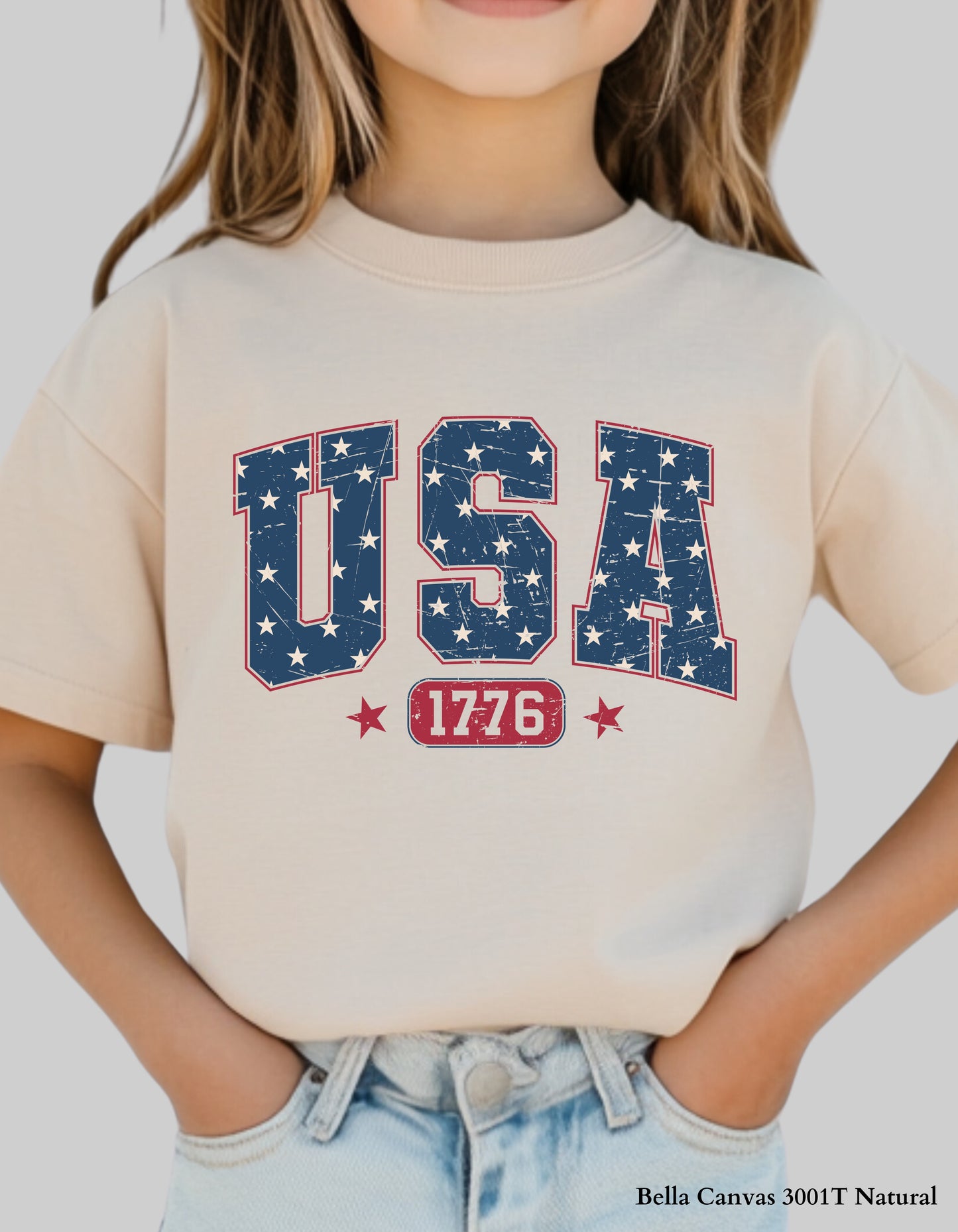Kids USA 1776 Shirt – 4th of July Patriotic Graphic Tee or Sweatshirt (Family Matching Design)