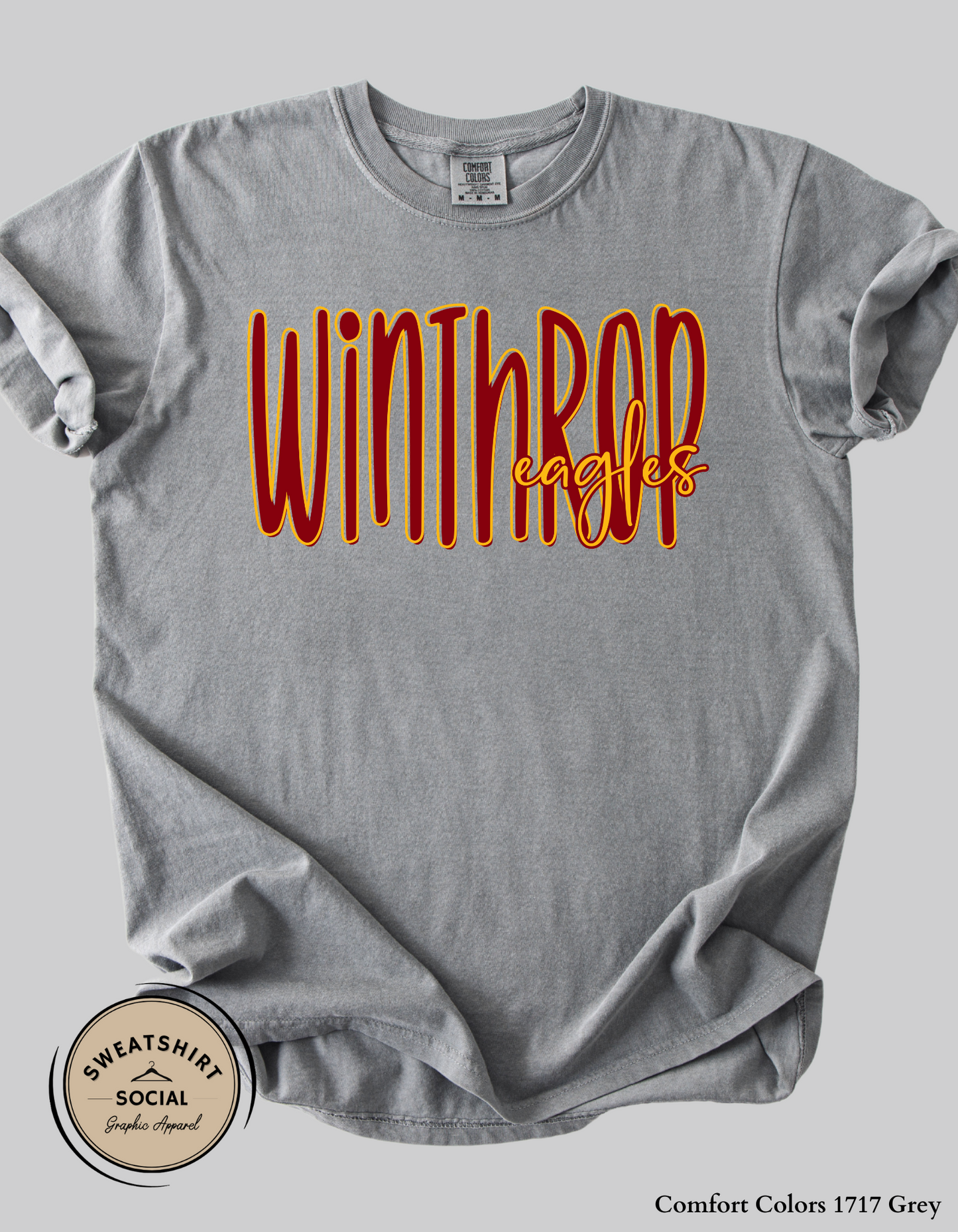 Winthrop Eagles Spirit T-Shirt and Sweatshirt – Lettered Look (Adult Sizes)