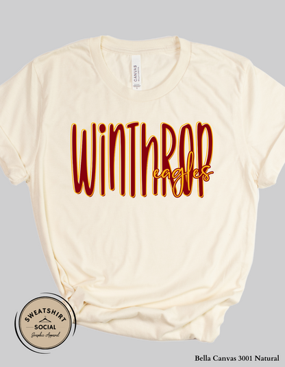 Winthrop Eagles Spirit T-Shirt and Sweatshirt – Lettered Look (Adult Sizes)