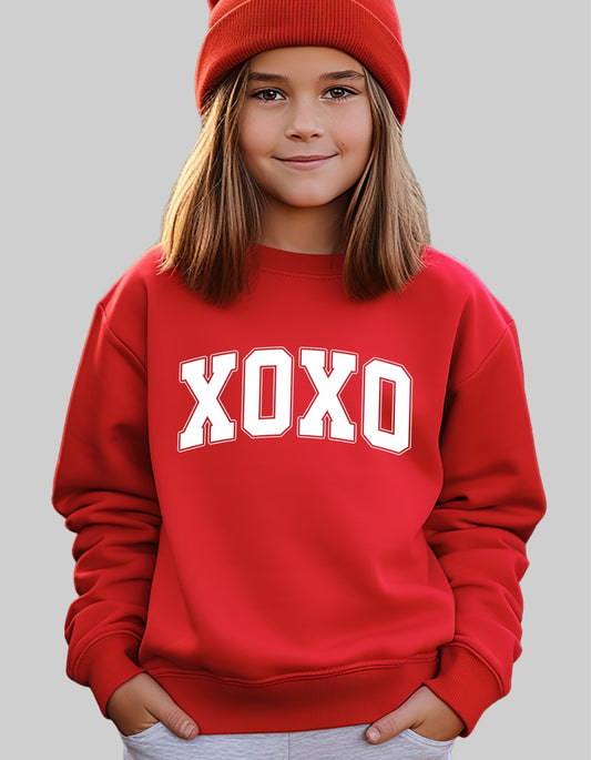 XOXO Valentine Shirt or Sweatshirt for Kids – Varsity Love Design (Infant–Youth Sizes)
